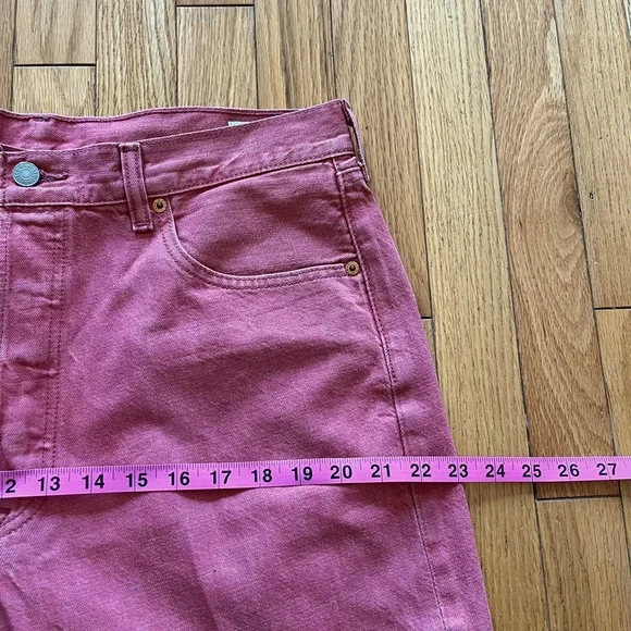 Levi’s 501 White Oak Cone Denim Jeans Red Light Wash Button Fly Classic Colorful - Picture 9 of 14